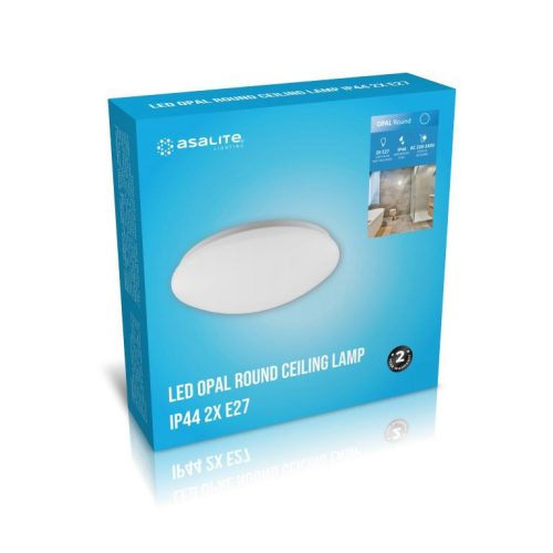 Asalite Mennyezeti Lámpa  IP44 2xE27 Foglalattal Kerek