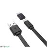 Micro USB adatkábel Type-C átalakítóval, fekete, 1m, 2A, Blitzwolf BW-MT2 