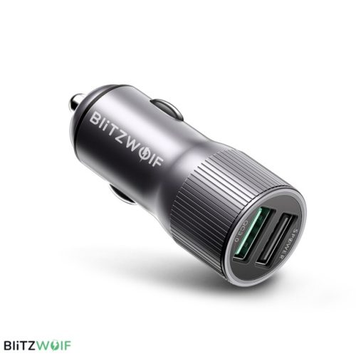 Blitzwolf BW-SD2 2 USB-s szivartöltő szürke 30W QC3.0