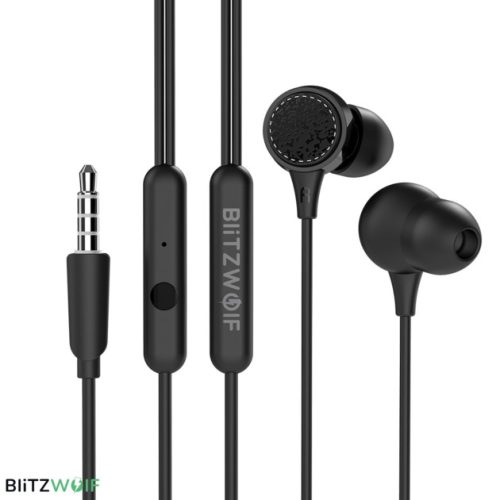 Blitzwolf BW-ES3 Dynamic Driver mikrofonos fülhallgató fekete