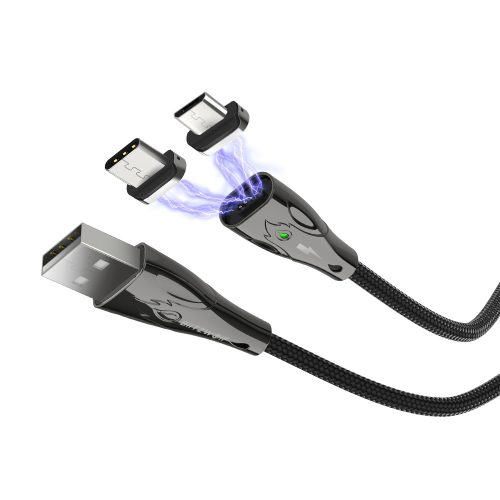 Blitzwolf BW-TC20 Micro USB mágneses adatkábel fekete 1m 3A