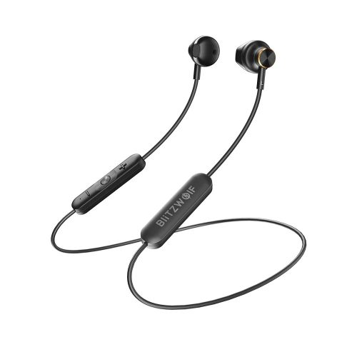 Blitzwolf BW-BTS5 fekete mágneses stereo sport bluetooth headset