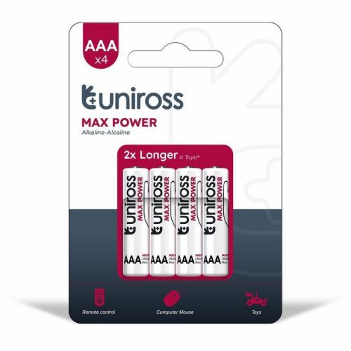 Uniross MAX POWER Alkáli Mikro Elem AAA (LR03) (1,5V) B4