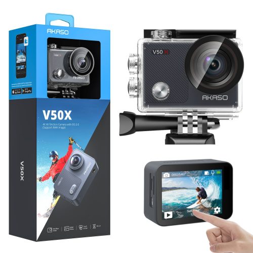 Akaso V50X akció kamera, sport kamera, fekete, 4K / FULL HDR, Wifi