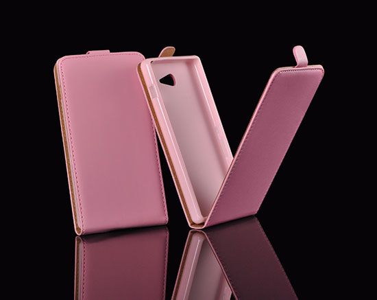 Sony Xperia Z3 D6603 pink rózsaszín szilikon keretes vékony flip tok