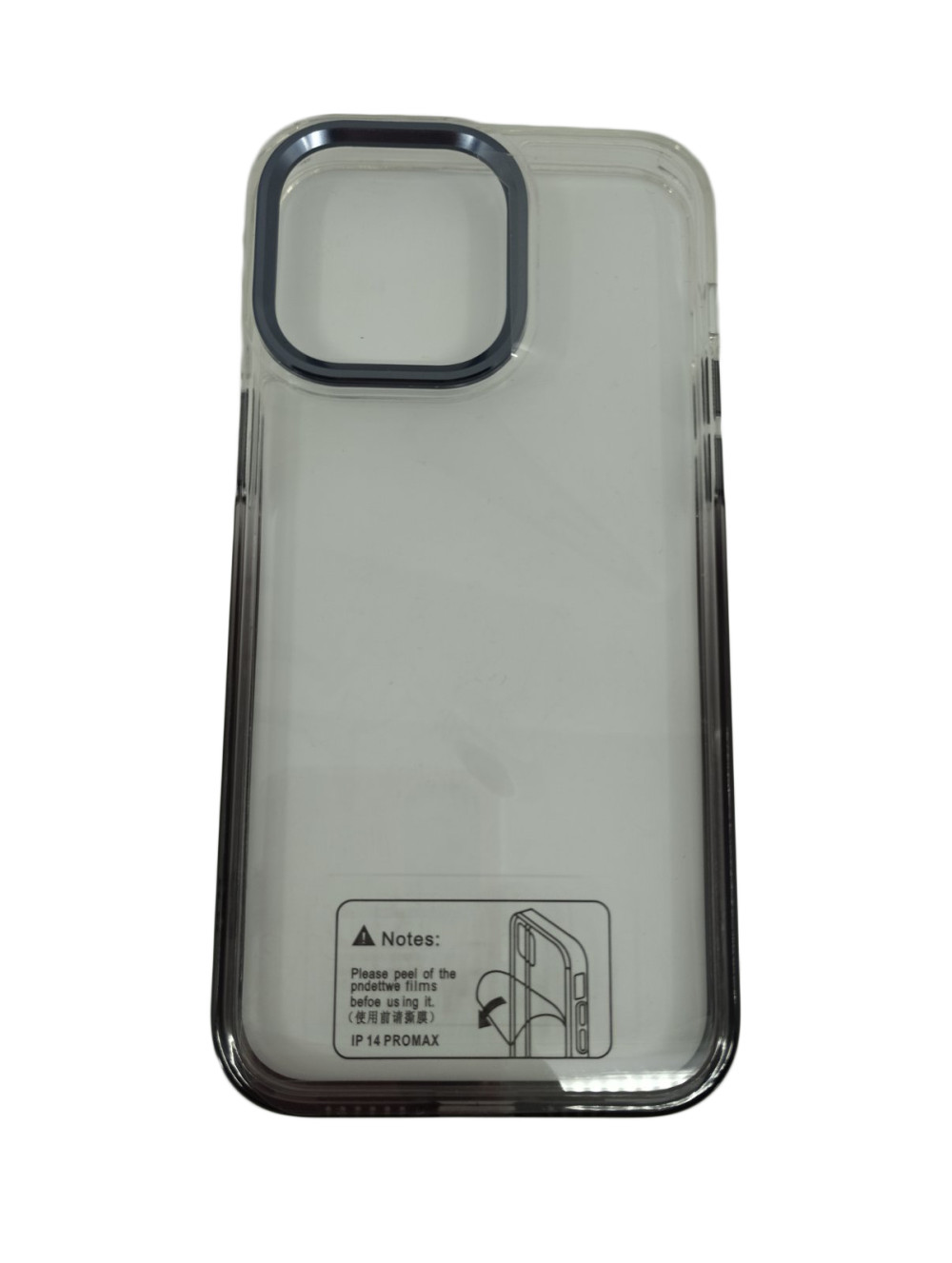 iPhone 14 Pro Max (6.7") hátlap tok, TPU tok, fekete-átlátszó színátmenetes
