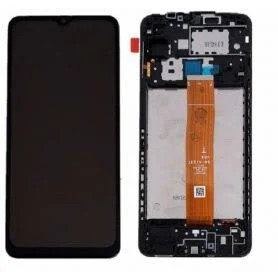 Samsung Galaxy A12 fekete LCD + érintőpanel kerettel, SM-A125F