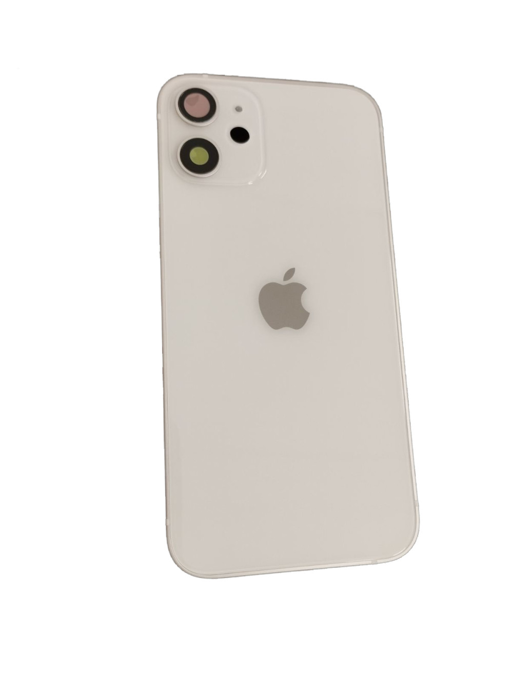 iPhone 12 Mini (5.4") készülék hátlap, kamera lencsével / sim tálcával, akkufedél, fehér, AAA+ minőségű