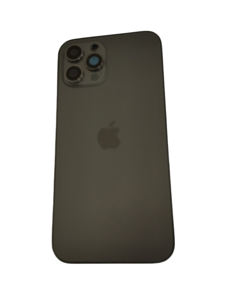 iPhone 12 Pro Max (6.7") készülék hátlap, kamera lencsével / sim tálcával, akkufedél, szürke, AAA+ minőségű