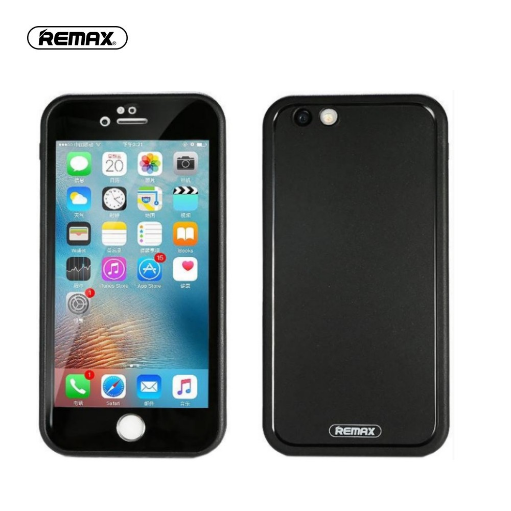 Remax Journey iPhone 6 6S Plus (5,5") fekete 360° elő+hátlapi műanyag tok