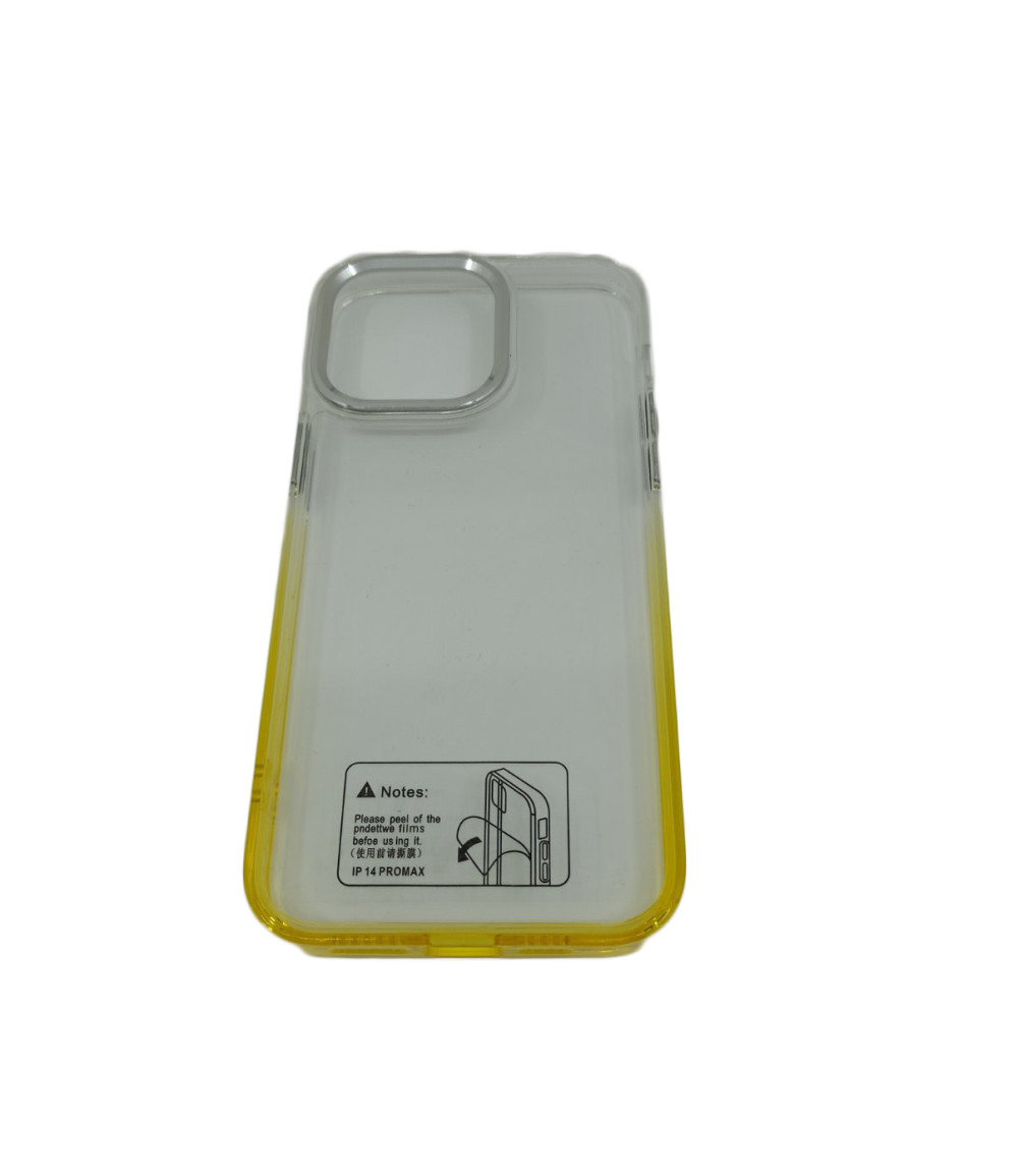 iPhone 14 Pro Max (6.7") hátlap tok, TPU tok, sárga-átlátszó színátmenetes