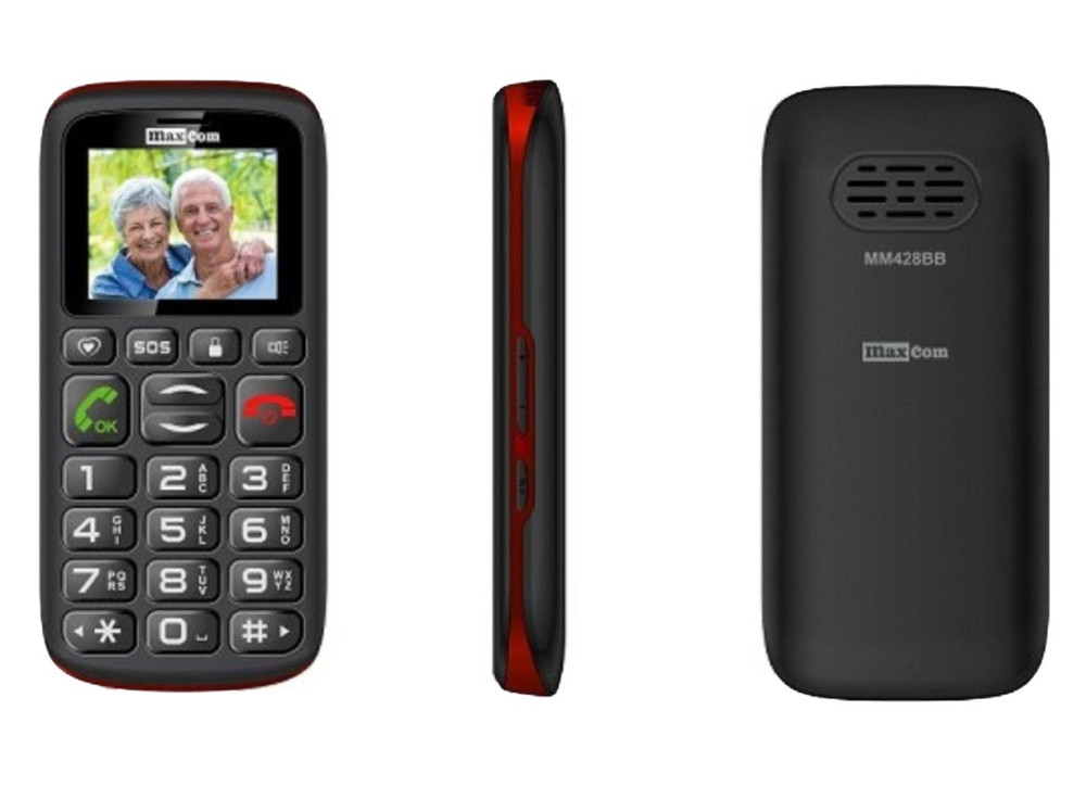 MaxCom MM428BB mobiltelefon, fekete-piros (DOBOZ ÉS TARTOZÉK NÉLKÜL) #N