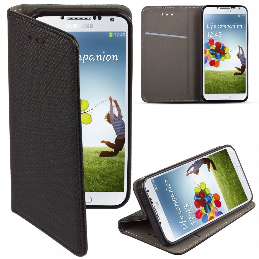 Xiaomi Redmi 12C / 11A / Poco C55 telefon tok, könyvtok, oldalra nyíló tok, mágnesesen záródó, fekete