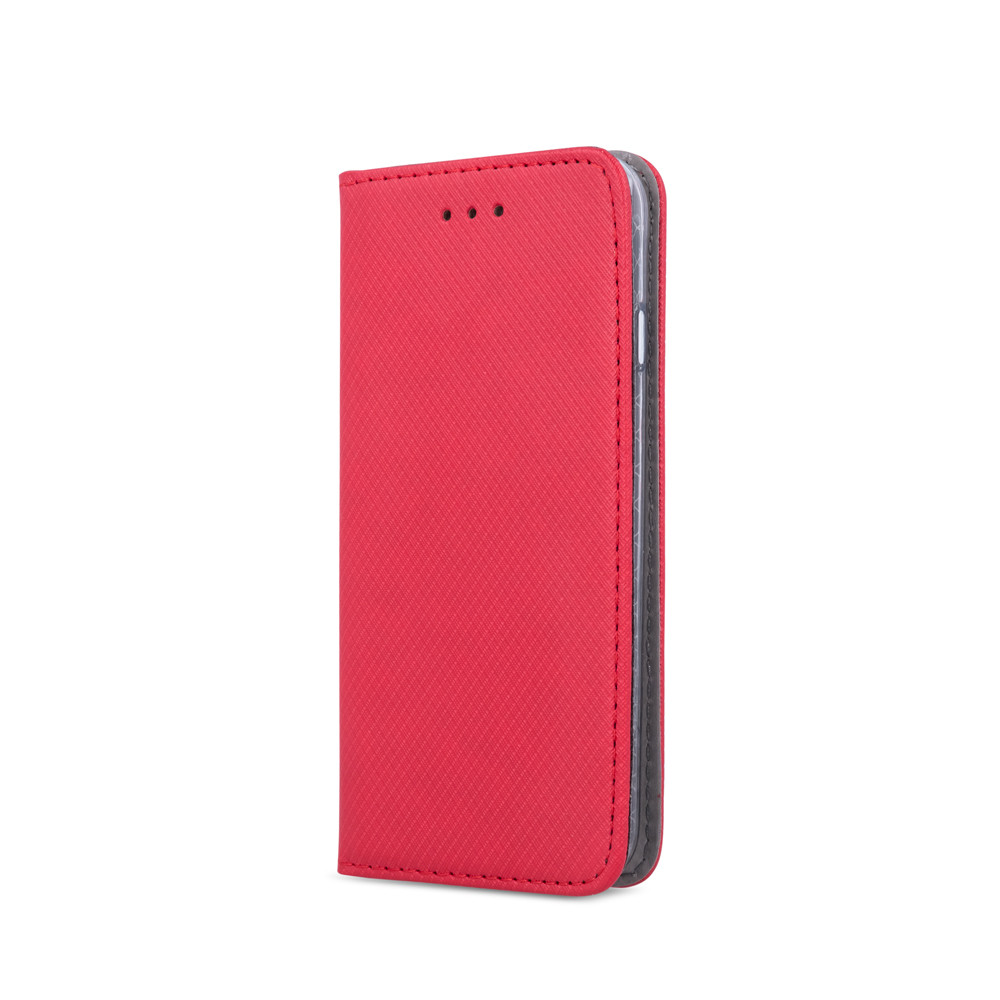Samsung Galaxy A25 telefon tok, könyvtok, oldalra nyíló tok, mágnesesen záródó, SM-A256, piros
