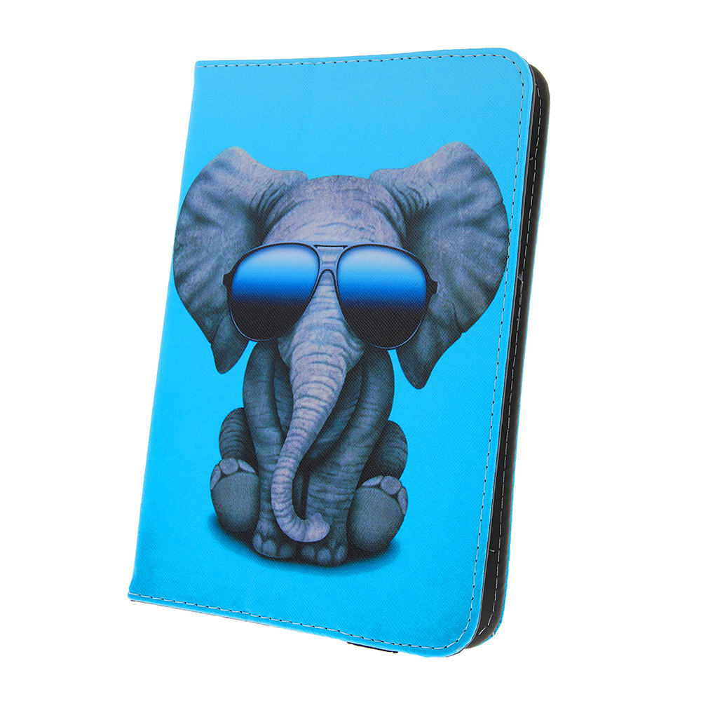 Univerzális tablet könyvtok, mintás, 9"-10", Elephant