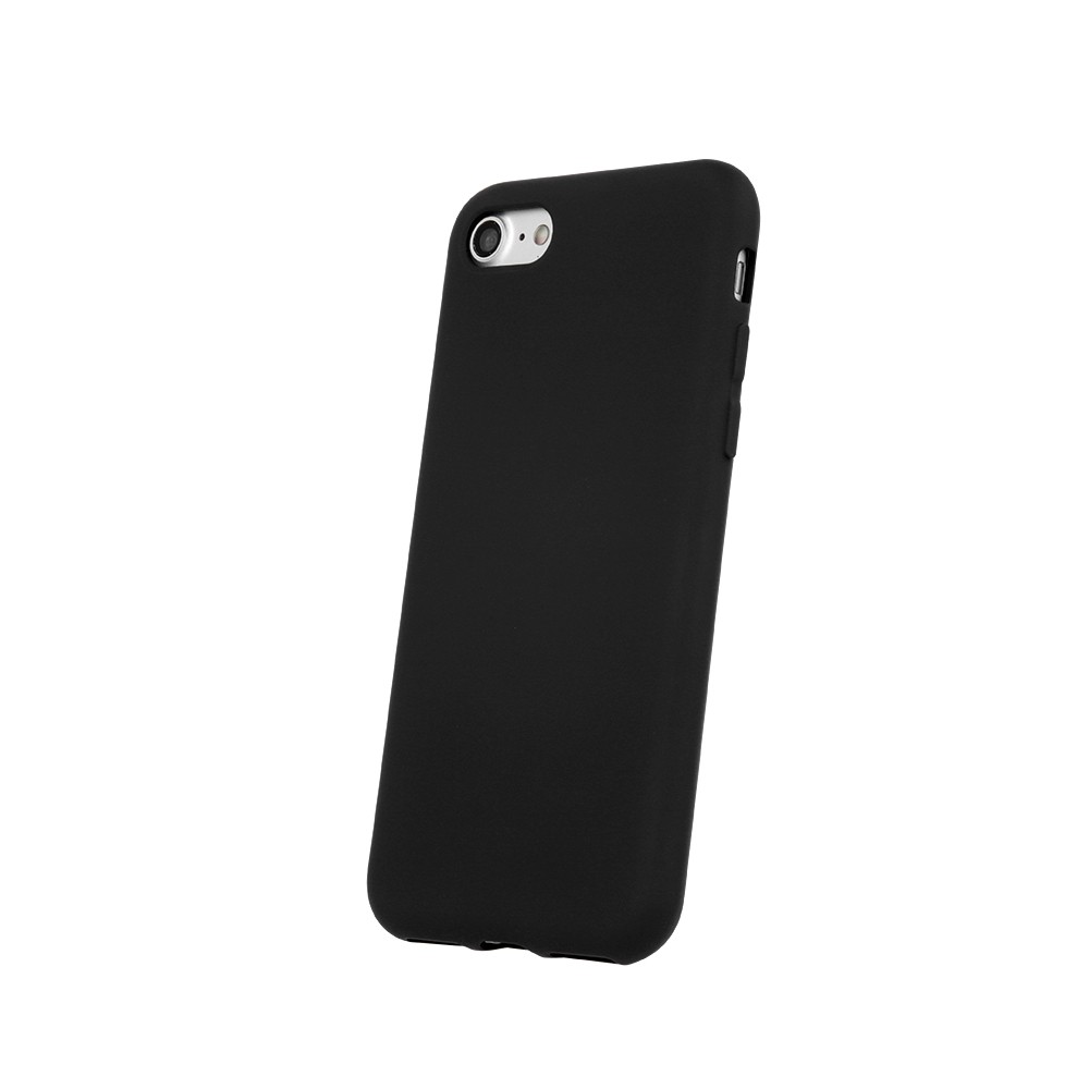 iPhone 12 Mini (5.4") szilikon tok, hátlap tok, velúr belső, fekete, matt, Silicone Case