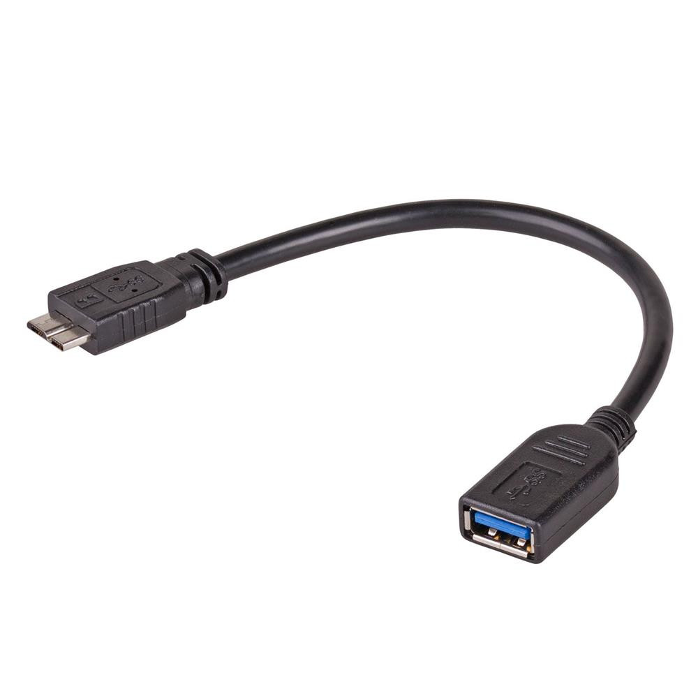 OTG adapter, USB-A - micro USB-B, fekete, 150mm, Akyga AK-AD-30