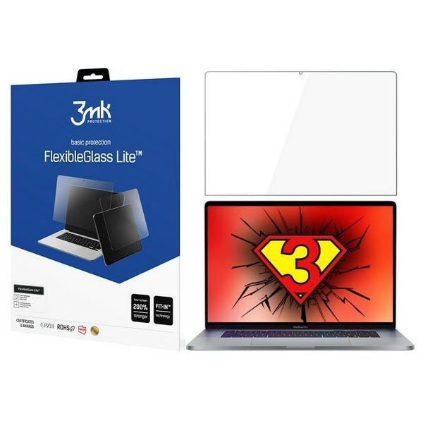 Apple Macbook Pro 13"- 15" 2017 fólia, hybrid glass, 0,16mm vékony, FlexibleGlass Lite, 3MK