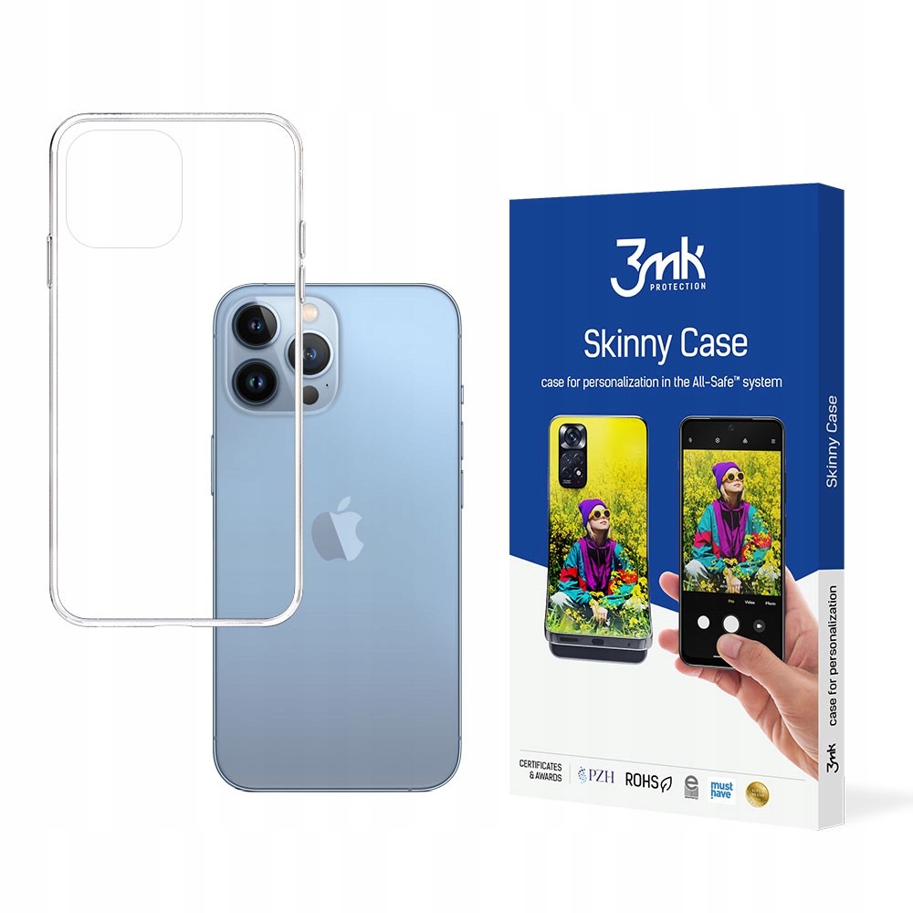 Samsung Galaxy S21 FE 5G hátlap tok, nyomtatható, SM-G990, átlátszó, 3MK Skinny Case