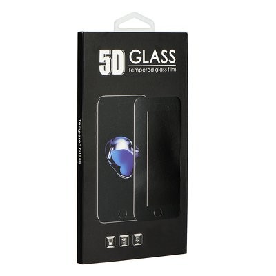 iPhone 13 Mini (5,4") előlapi üvegfólia, edzett, hajlított, fekete keret, 9H, 5D Full Glue