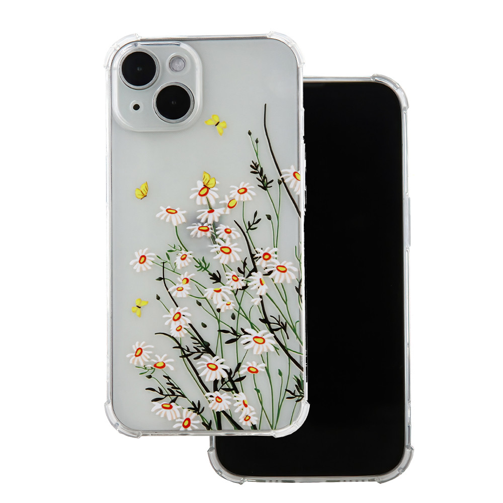 iPhone 11 hátlap tok, TPU tok, átlátszó, virág mintás, Ultra Trendy Meadow 1