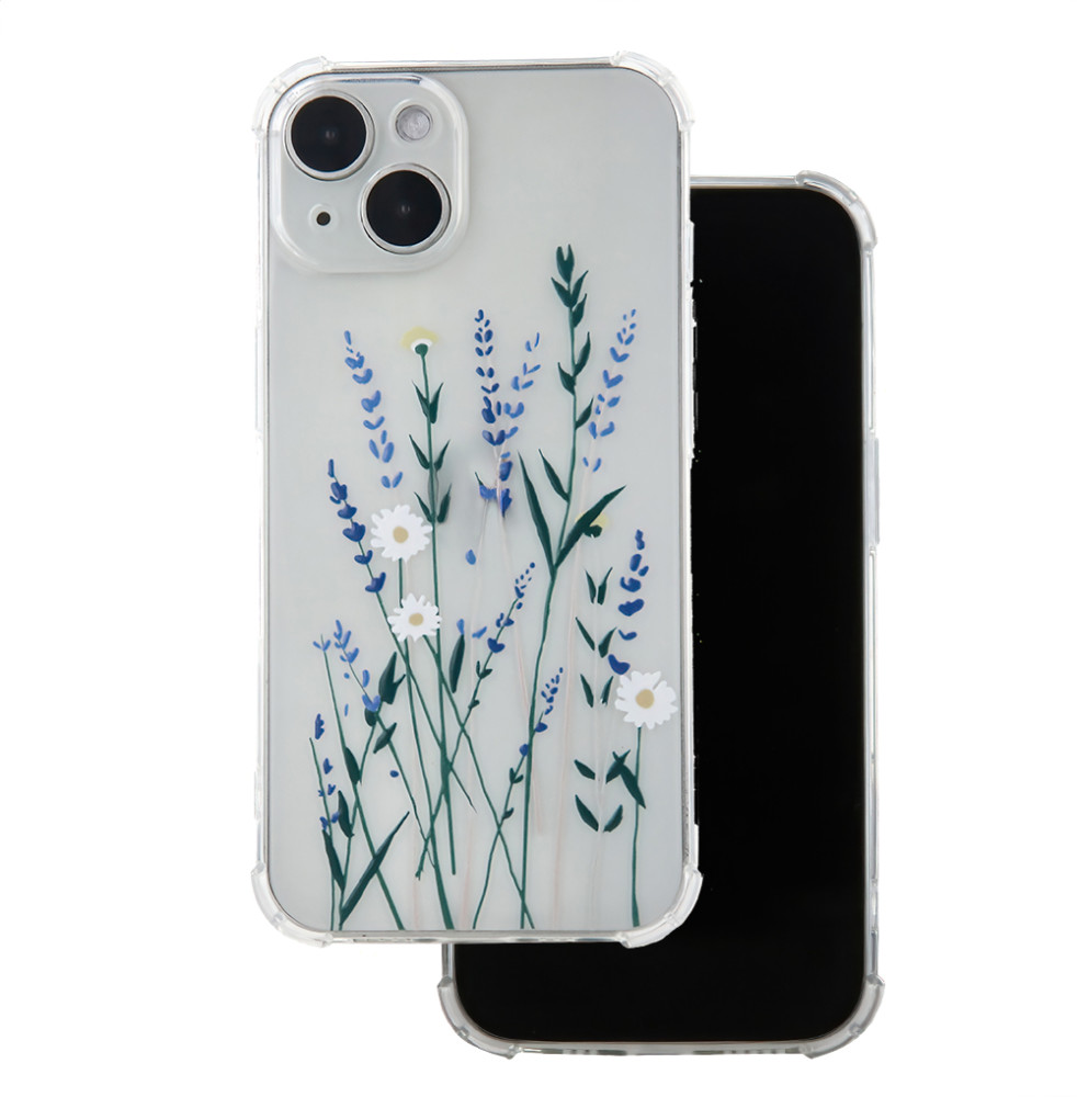 iPhone 11 hátlap tok, TPU tok, átlátszó, virág mintás, Ultra Trendy Meadow 3