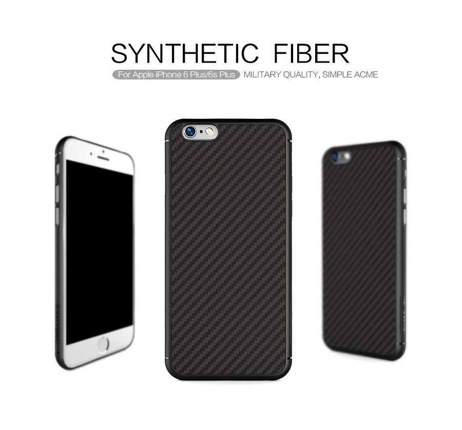Nillkin Synthetic Fiber iPhone 6 6S Plus (5,5") fekete carbon prémium hátlap tok