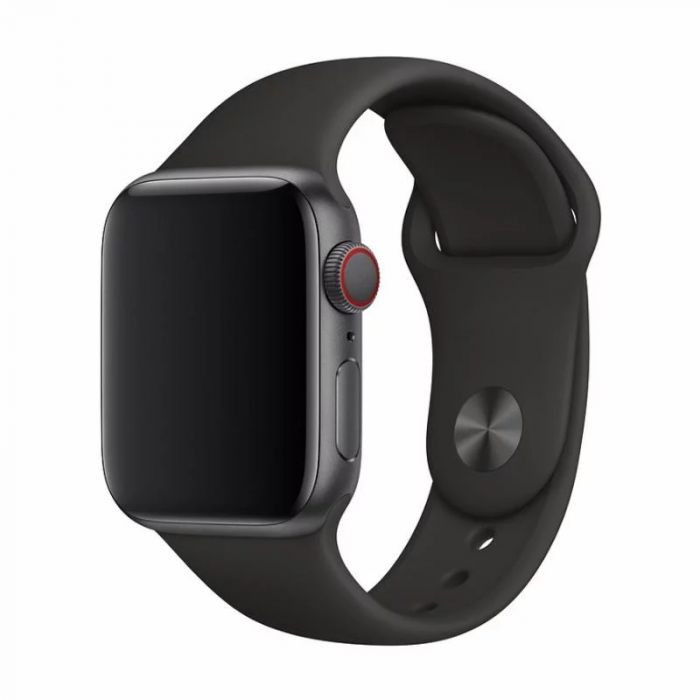 Apple Watch 1/2/3/4/5 okosóra szilikon szíj, fekete, 38/40/41mm, Devia Deluxe Sport