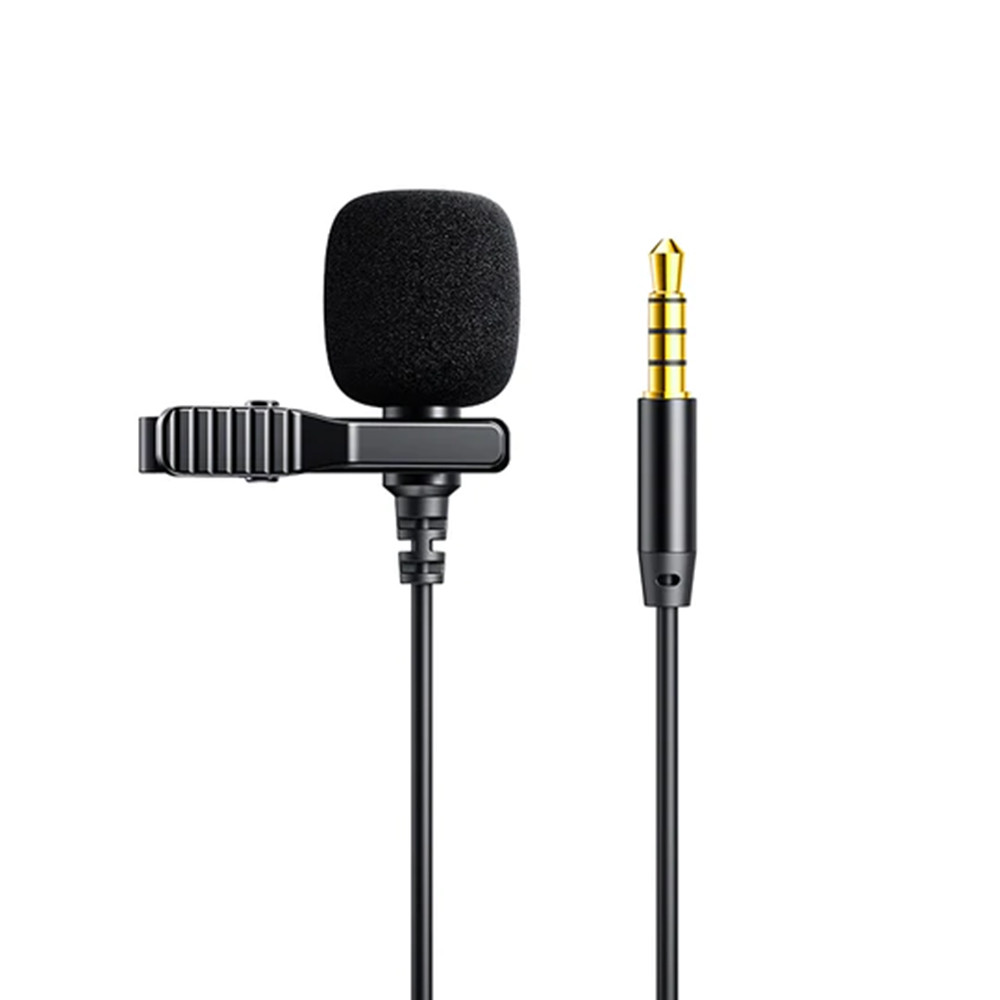 Csiptethető mikrofon 3.5mm jack csatlakozóval, gallércsipesszel, fekete, Joyroom JR-LM1