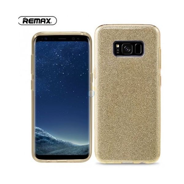 Remax RM-1642 Glitter Samsung Galaxy S8 Plus szilikon tok, csillámos, hátlap tok, SM-G955, arany, Glitter