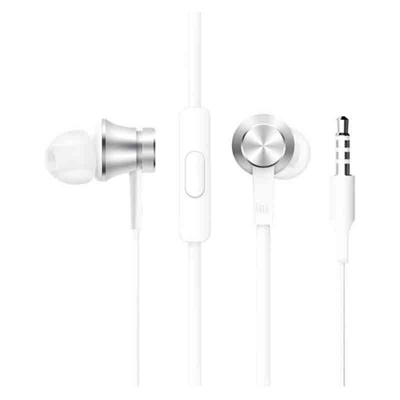 Stereo vezetékes fülhallgató jack csatlakozóval, mikrofonnal, ezüst, Xiaomi Mi In-Ear Piston