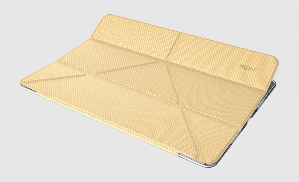iPad Pro 10,5" 2018 tablet tok, origami tok, arany, Dotfes L01 