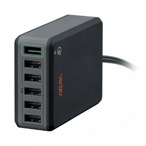 Ventev RQ600 gyorstöltő (54W, Qualcomm Quick Charge 3.0 ), 6 portos USB töltő / Hub, szürke
