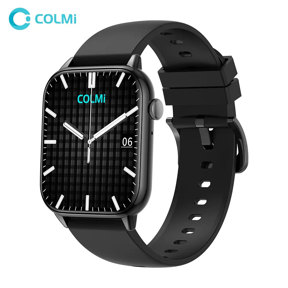 Colmi C60 okosóra szilikon szíjjal, 1,9" HD kijelző, bluetooth hívás, IP67 vízállóság, fekete