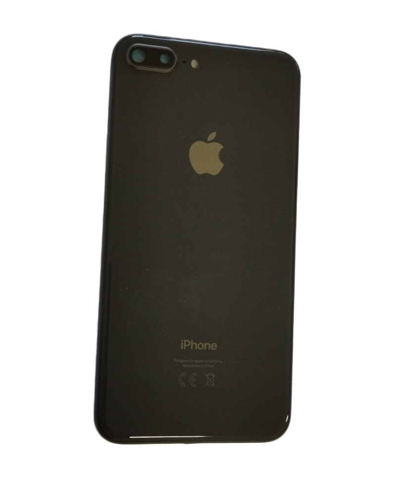 iPhone 8 Plus (5.5") készülék hátlap, kamera lencsével / sim tálcával, akkufedél, fekete, AAA+ minőségű